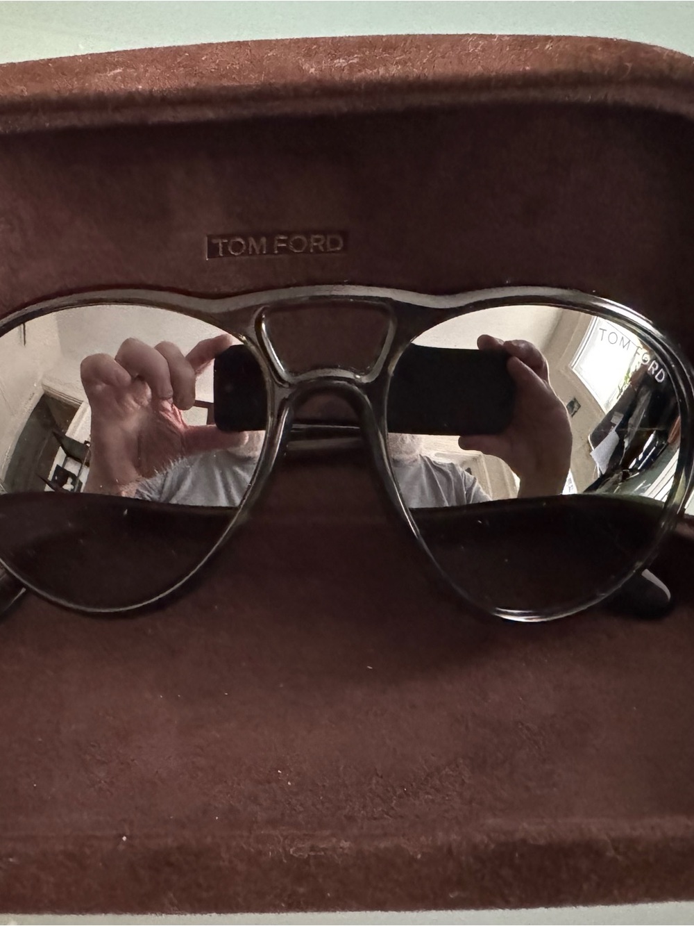 Tom Ford Men's Mirrored Aviator Sunglasses in Black Frame